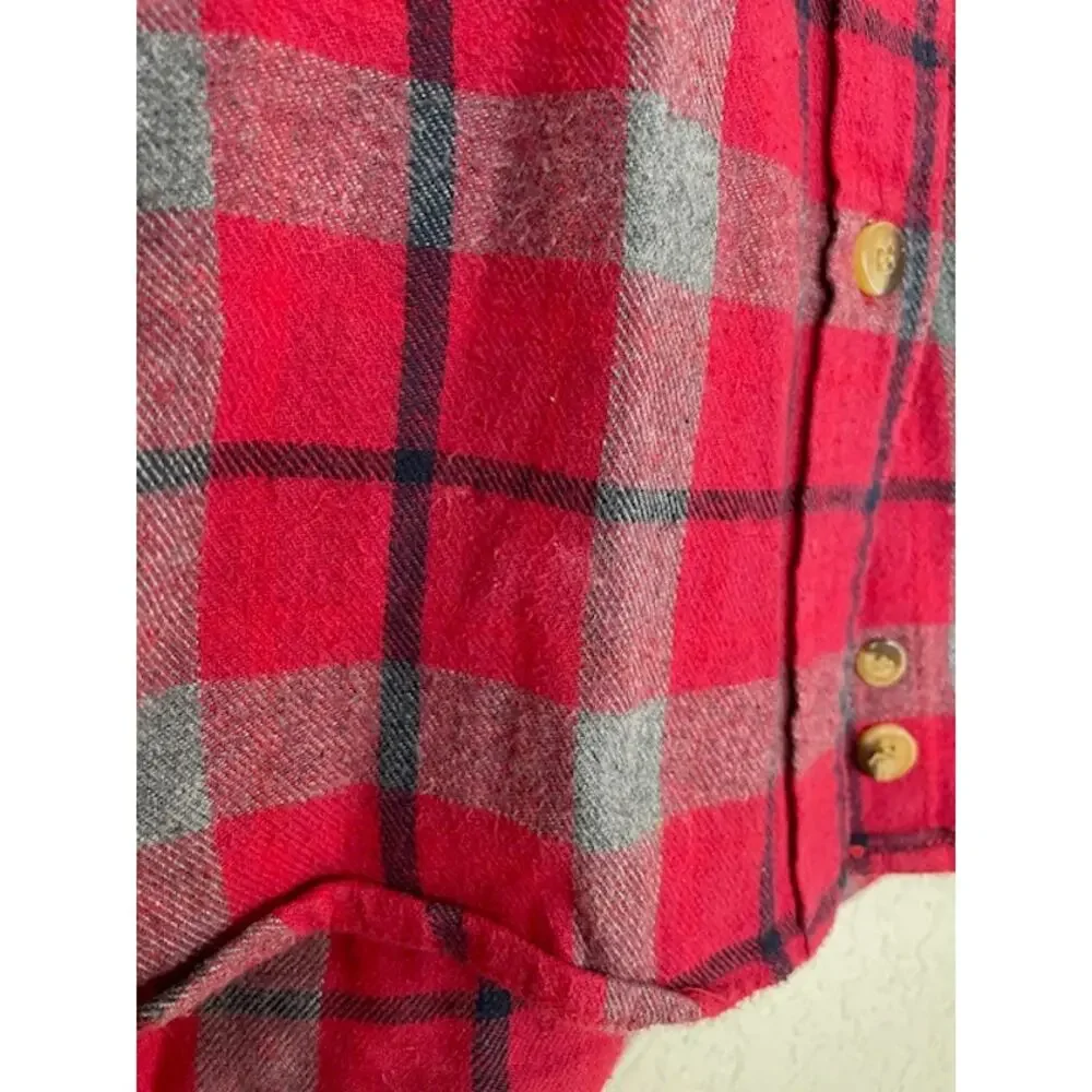 Madewell x Penfield Classic Slim Flannel warm cozy layers red plaid gray black 2 - Picture 6 of 11